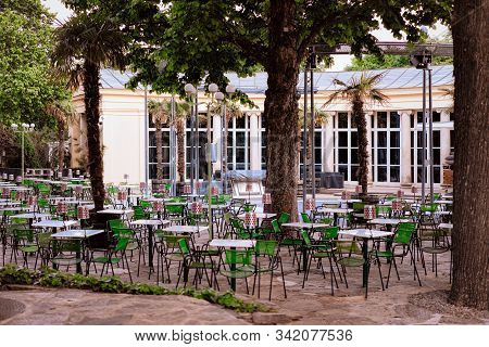 Open Air Typical Street Cafe Veranda In Vienna In Austria