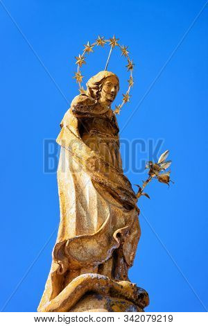 Sculpture Of Znamenje On Alfonz Sarh Square In Slovenska Bistrica
