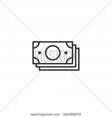 Money Currency Banknote Icon In Flat Style. Dollar Cash Vector Illustration On White Isolated Backgr