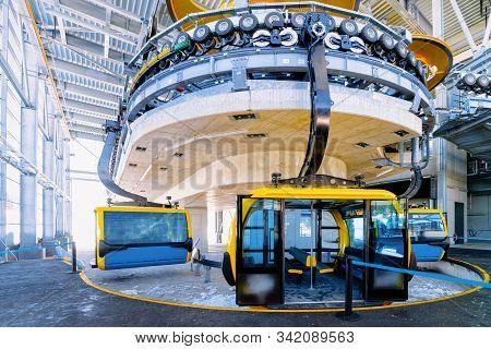 Cable Cars In Penken Ski Resort In Tyrol In Austria
