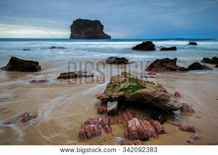 Landscape In Ballota Beach. Llanes. Asturias. Spain.