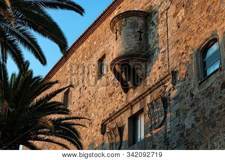 Ancient Medieval Architecture In The Historic Center Of Caceres. Extremadura. Spain.