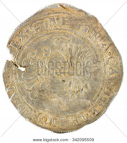 Ancient Spanish Silver Coin Of The Kings Fernando E Isabel. Catholic Kings. Coined In Sevilla. 4 Rea