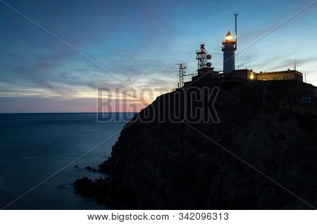 Cabo De Gata Lighthouse. Natural Park Of Cabo De Gata. Almeria Spain.