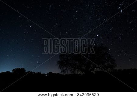 Night Landscape Near Arroyo De La Luz. Extremadura. Spain.