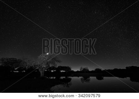 Night Landscape In Arroyo De La Luz. Extremadura. Spain.