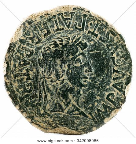 Ancient Roman Copper Coin. As Of Emperor Augustus. Coined In Calagurris. Obverse.