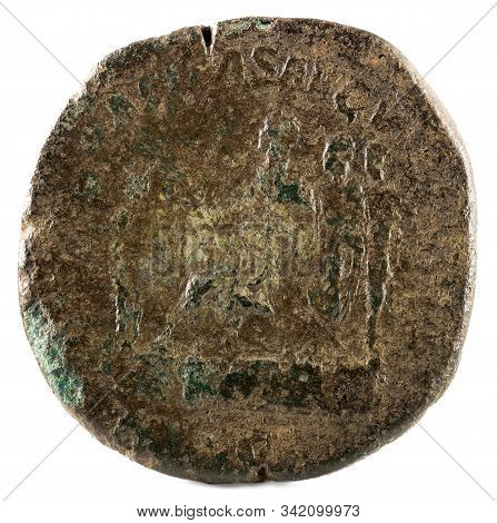 Ancient Roman Bronze Sertertius Coin Of Emperor Severus Alexander. Reverse.