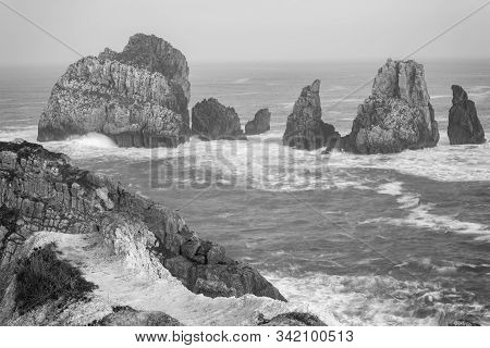 Landscape In The Urros De Liencres. Cantabria. Spain.