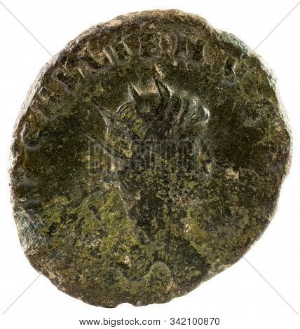 Antoninianus. Ancient Roman Copper Coin Of Emperor Gallienus. Obverse.