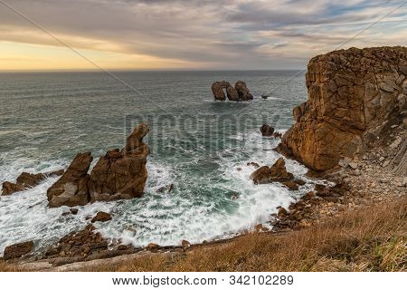 Landscape In The Urros De Liencres. Cantabria. Spain.