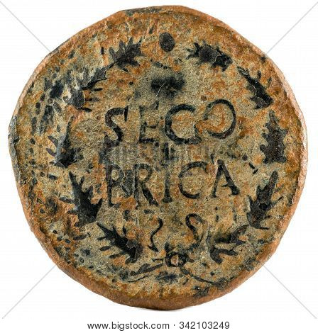 Ancient Roman Copper Coin. As Of Emperor Caligula. Coined In Segobriga. Reverse.