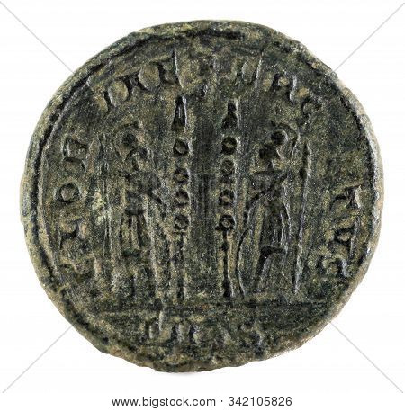 Ancient Roman Copper Coin Of Emperor Constantine I Magnus. Reverse.