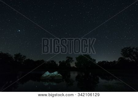 Night Photography In The Natural Area Of Aceituna. Extremadura. Spain.