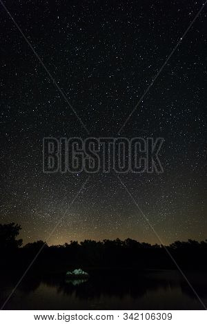 Night Photography In The Natural Area Of Aceituna. Extremadura. Spain.