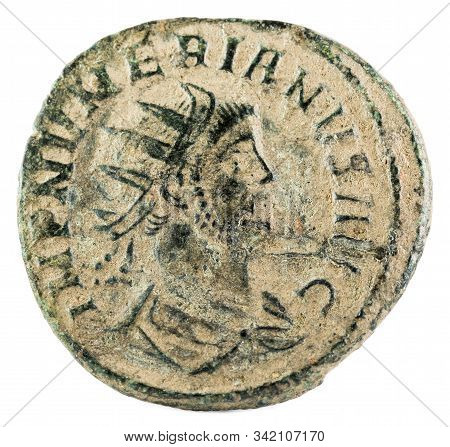 Antoninianus. Ancient Roman Copper Coin Of Emperor Numerian. Obverse.