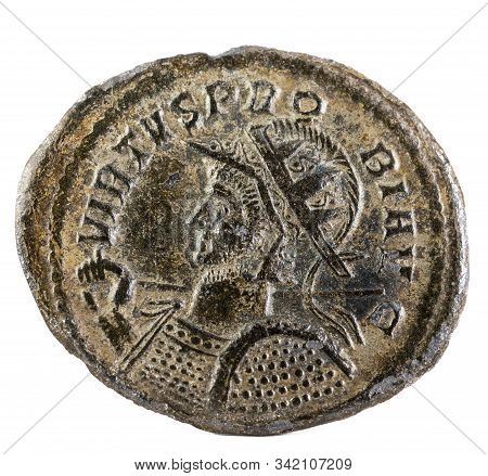 Antoninianus. Ancient Roman Copper Coin Of Emperor Probus. Obverse.