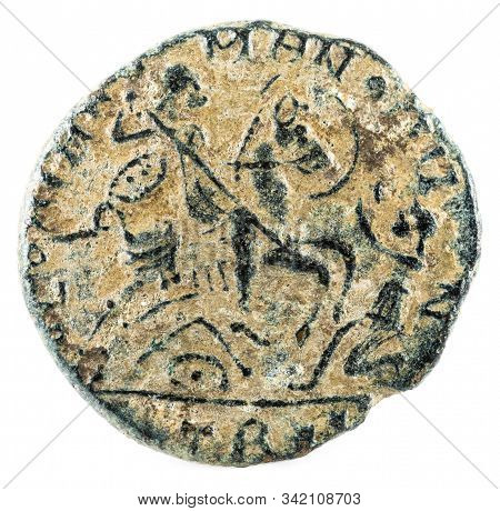 Ancient Roman Copper Coin Of Emperor Magnentius. Reverse.