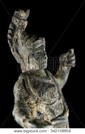 Ancient Bronze Figure Of The Roman Goddess Minerva.