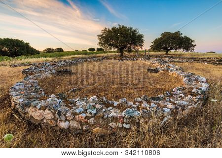 Ancient Roman Villa Of Los Terminos In Monroy. Extremadura. Spain.
