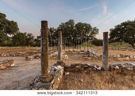 Ancient Roman Villa Of Los Terminos In Monroy. Extremadura. Spain.