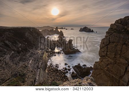 Sunset In The Urros De Liencres. Cantabria. Spain.
