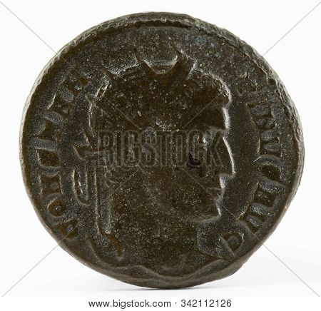 Ancient Roman Copper Coin Of Emperor Constantine I Magnus. Obverse.