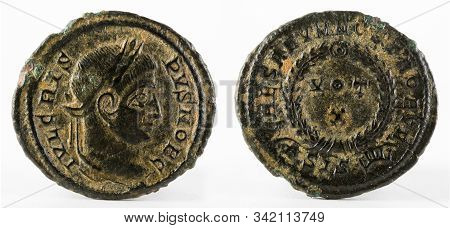 Ancient Roman Copper Coin Of Emperor Crispus.
