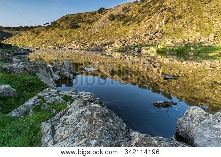 Landscape In The Salor River, Near Aliseda. Extremadura. Spain.