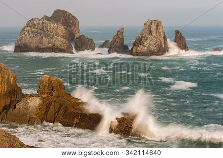 Landscape In The Urros De Liencres. Cantabria. Spain.