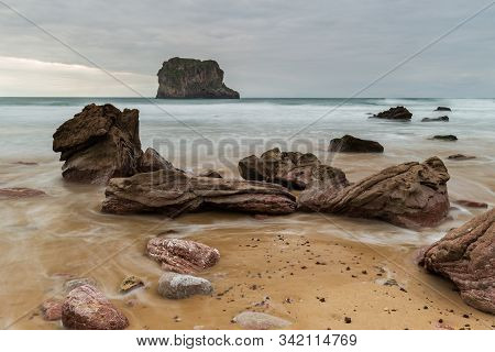 Landscape In Ballota Beach. Llanes. Asturias. Spain.