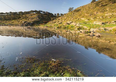 Landscape In The Salor River, Near Aliseda. Extremadura. Spain.