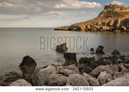 Landscape In The Cala Del Cuervo. Natural Park Of Cabo De Gata. Spain.