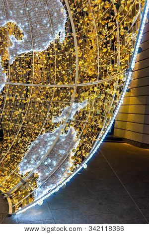 Night View Of Tbilisi City Downtown