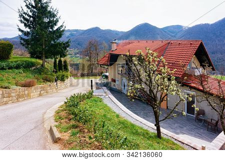 Landscape With Cottage House In Countryside Of Celje
