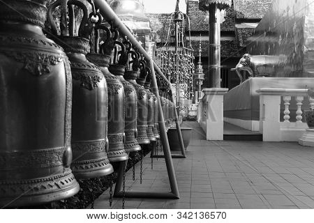 Golden Bells At Wat Phra Singh Woramahawihan In Chiang Mai, Thailand
