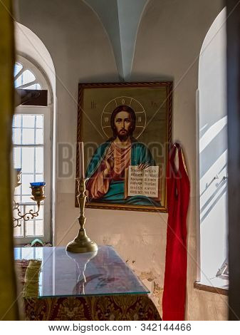 Jerusalem, Israel, December 28, 2018 : The Interior Of The St. Nicholas Church Dungeon In Bayt Jala 