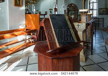 Jerusalem, Israel, December 28, 2018 : The Interior Of The St. Nicholas Church Dungeon In Bayt Jala 