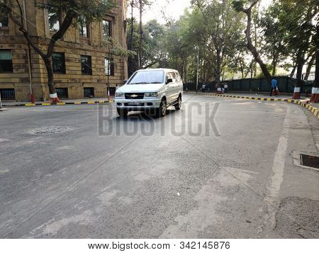 Mumbai, India - April, 2017: Cityscape Of Mumbai Near Chhatrapati Shivaji Maharaj Terminus Railway S
