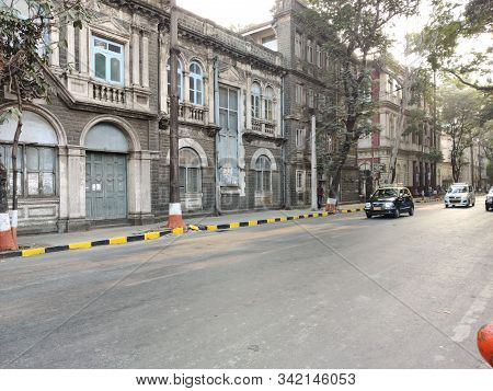Mumbai, India - April, 2017: Cityscape Of Mumbai Near Chhatrapati Shivaji Maharaj Terminus Railway S