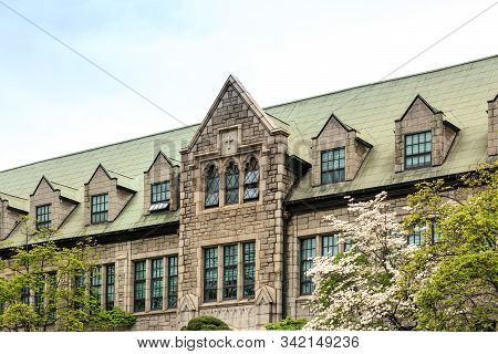 Seoul, South Korea-26 Apr 2019: Ewha Womans University , Famous All Female University With The Vinta