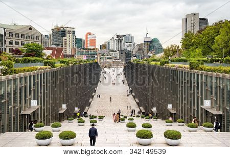 Seoul, South Korea-26 Apr 2019: Ewha Womans University , Famous All Female University With The New M