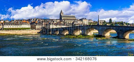 Landmarks and travel in France. Loire valley,  medieval town Blo