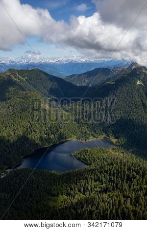 Tetrahedron Provincial Park Near Sechelt, Sunshine Coast, Bc, Canada. Beautiful Aerial View Of Canad