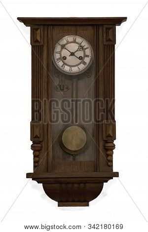 Grandfather Clock In Wooden Case, Europe, Isolated