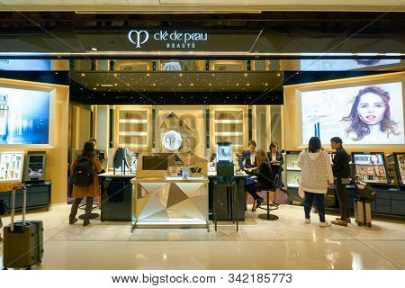 HONG KONG, CHINA - CIRCA JANUARY, 2019: personal care on display at Cle de Peau store in New Town Plaza shopping mall