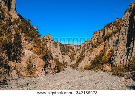 Putangirua Pinnacles In Wairarapa, North Island, New Zealand
