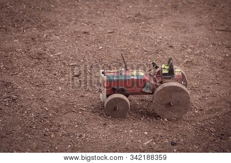 Diy Wooden Toy Tractor Made With Recyclable Materials.happiness Is Often Behind Simple Things. Inter