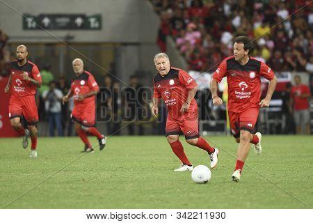 Rio, Brazil - December 28, 2019: Zico Player During A Soccer Game Of The All-stars Game In The Marac