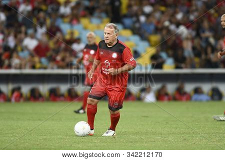 Rio, Brazil - December 28, 2019: Zico Player During A Soccer Game Of The All-stars Game In The Marac